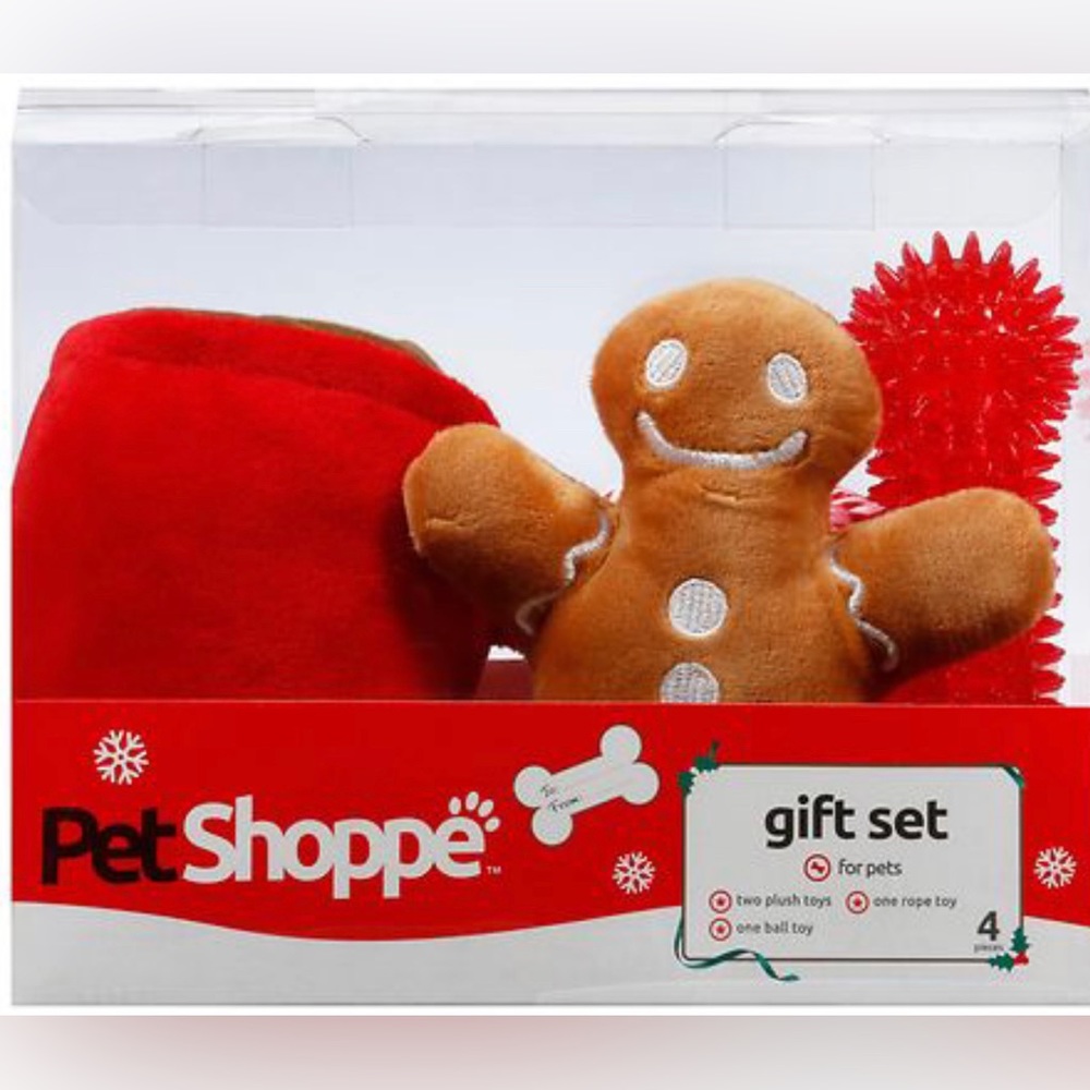 Pet Shoppe Holiday Christmas 4 Piece Gift Set for Pets Dogs NEW